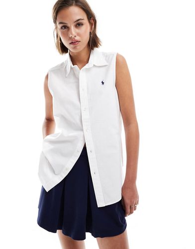 Camicia a maniche corte bianca con logo - Polo Ralph Lauren - Modalova