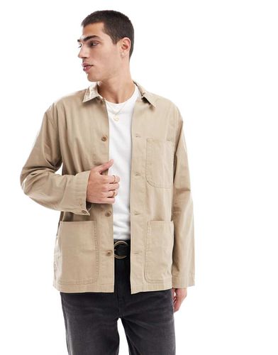 Camicia giacca in twill color cuoio con colletto a rever - Polo Ralph Lauren - Modalova