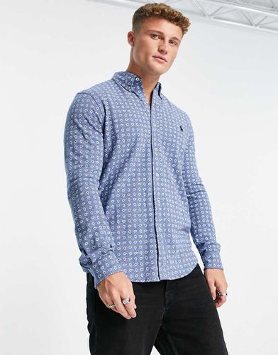 Camicia in piqué mélange con logo e stampa cachemire - Polo Ralph Lauren - Modalova