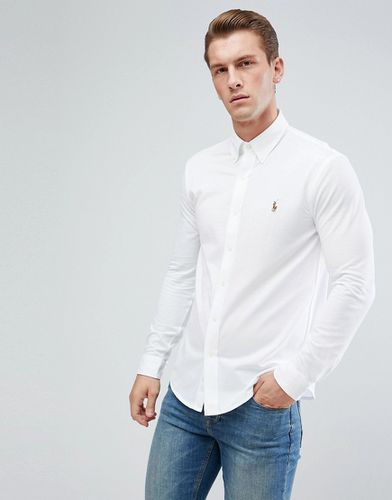 Camicia Oxford in maglia slim con colletto button-down bianca - Polo Ralph Lauren - Modalova