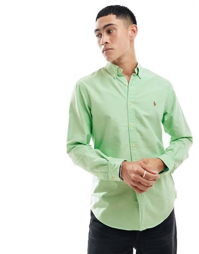 Camicia Oxford slim chiaro con logo a icona - Polo Ralph Lauren - Modalova