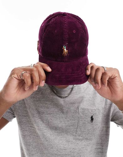 Cappellino con visiera bordeaux a coste con logo iconico - Polo Ralph Lauren - Modalova