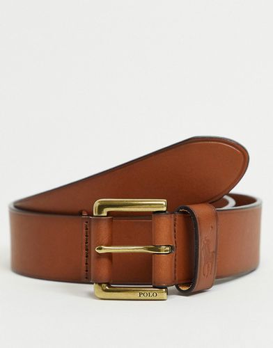 Cintura in pelle color cuoio con logo - Polo Ralph Lauren - Modalova