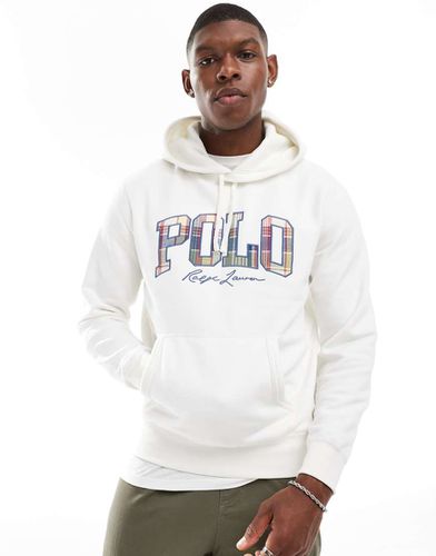 Felpa sporco in pile con cappuccio e logo stile college a quadri - Polo Ralph Lauren - Modalova