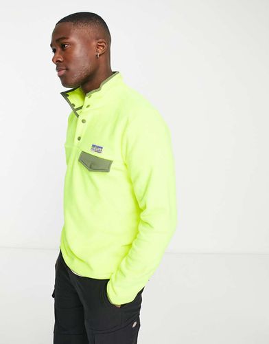 Felpa in pile borg fluo con zip corta e tasca a contrasto - Polo Ralph Lauren - Modalova