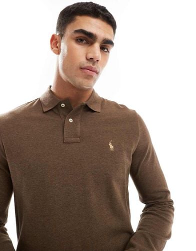 Polo a maniche lunghe in piqué mélange con logo - Polo Ralph Lauren - Modalova