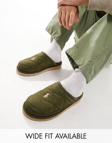 Pantofole verdi imbottite con logo - Polo Ralph Lauren - Modalova