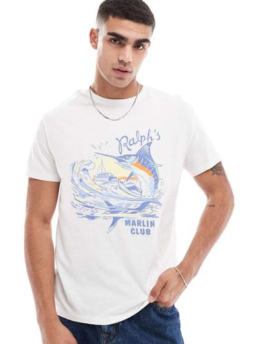 T-shirt vintage crema con stampa "Marlin CLub" - Polo Ralph Lauren - Modalova