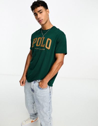T-shirt classica oversize scuro con logo stile college - Polo Ralph Lauren - Modalova