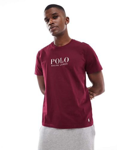 T-shirt da casa bordeaux con scritta del logo sul petto - Polo Ralph Lauren - Modalova