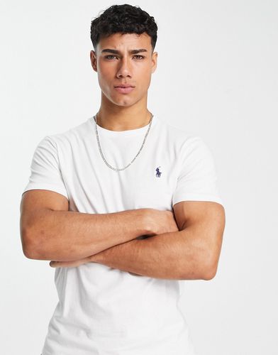 T-shirt slim girocollo bianca - Polo Ralph Lauren - Modalova