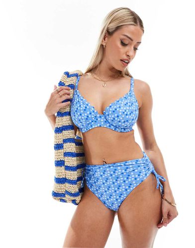 Coppe Grandi - Top bikini con ferretto a fiori - Peek & Beau - Modalova