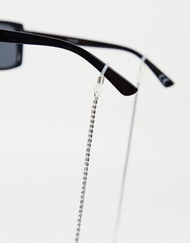 Catenina per occhiali da sole argentata con strass - Pieces - Modalova