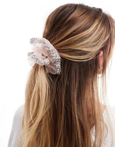 Elastico per capelli con strass e perline - Pieces - Modalova