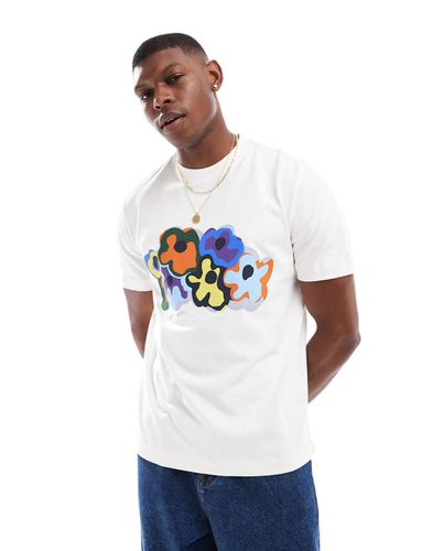 T-shirt crema con stampa di fiori - PS Paul Smith - Modalova