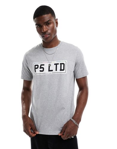 T-shirt grigia con stampa di targa - PS Paul Smith - Modalova