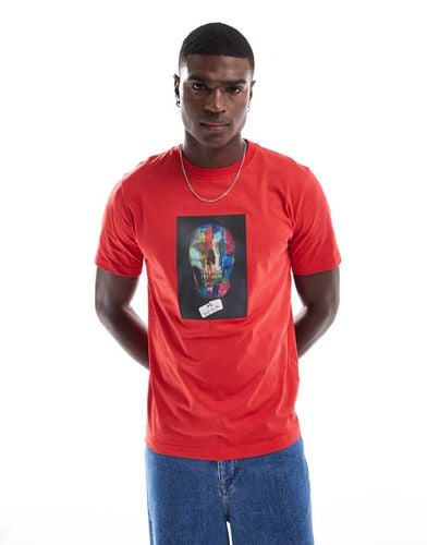 T-shirt rossa con stampa di teschio - PS Paul Smith - Modalova