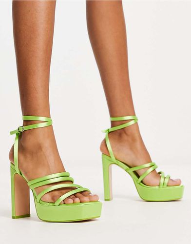 Viola - Sandali in raso lime con plateau - Public Desire - Modalova