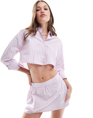 Camicia squadrata a righe in coordinato - Pull & Bear - Modalova