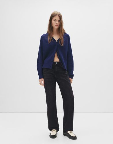 Jean droit à taille mi-haute - Noir délavé - Pull & bear - Modalova