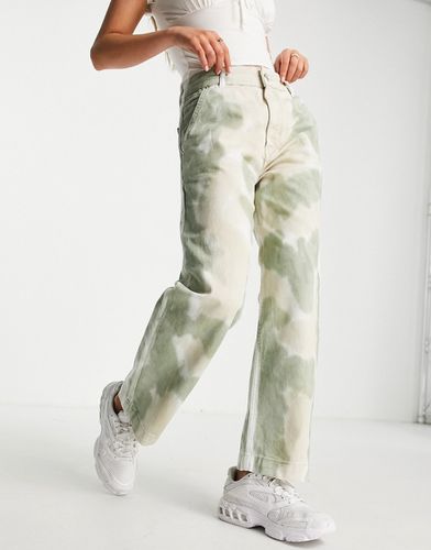 Jeans extra larghi con fondo ampio verdi tie-dye - Pull & Bear - Modalova