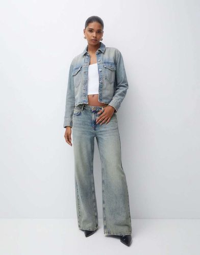 Jeans oversize ampi slavato a vita bassa - Pull & Bear - Modalova