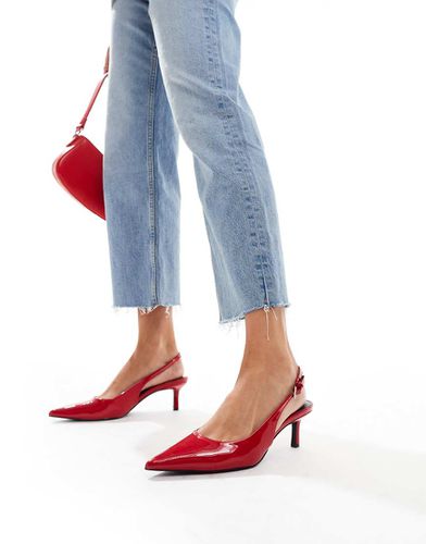 Scarpe con tacchetto a spillo rosse con cinturino posteriore - Pull & Bear - Modalova