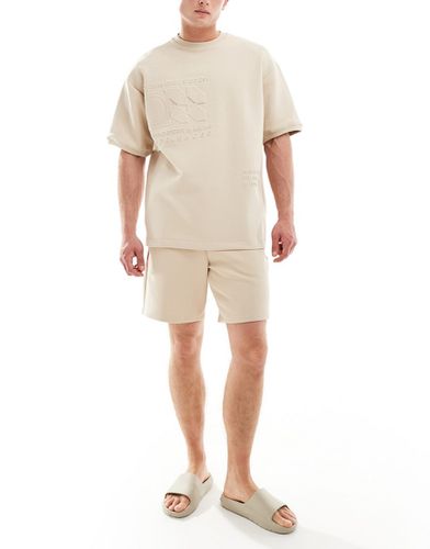 Pantaloncini color sabbia con dettaglio in rilievo in coordinato - Pull & Bear - Modalova