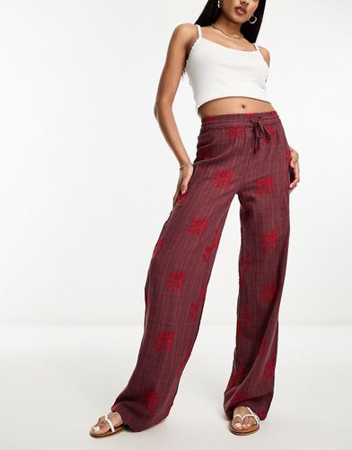 Pantaloni comodi bohémien rossi in coordinato - Pull & Bear - Modalova