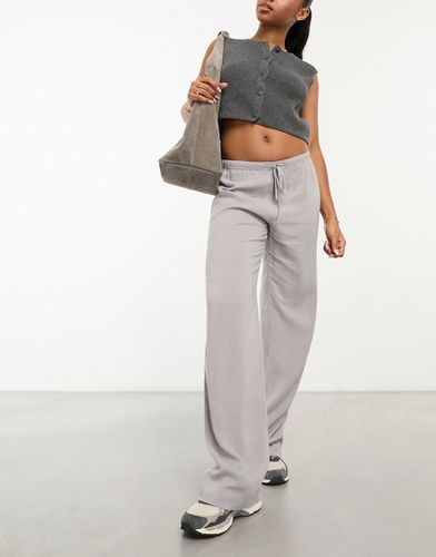 Pantaloni grigi in lino con coulisse in vita - Pull & Bear - Modalova