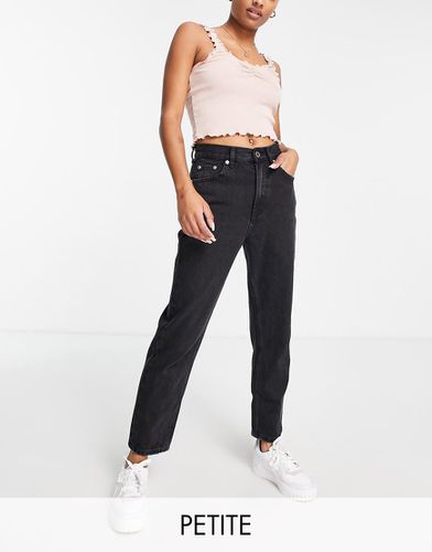 Petite - Mom jeans a vita alta neri - Pull & Bear - Modalova