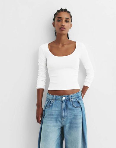 T-shirt côtelé à manches longues - Pull & bear - Modalova