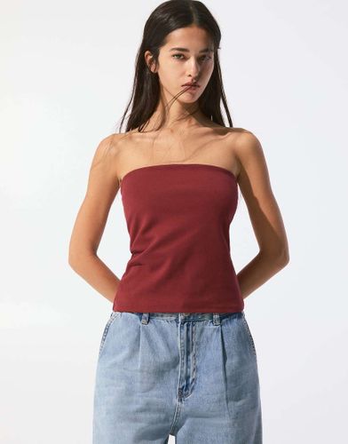 Top bandeau long - Bordeaux - Pull & bear - Modalova