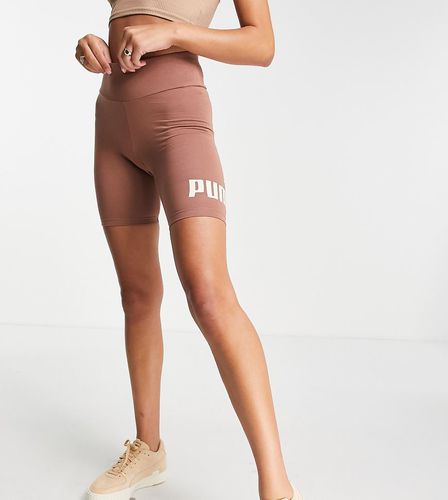 Essentials - Leggings corti marroni con logo - Puma - Modalova