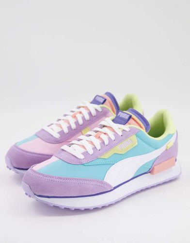 Future Rider - Sneakers in colorblock verde acqua e rosa - Puma - Modalova