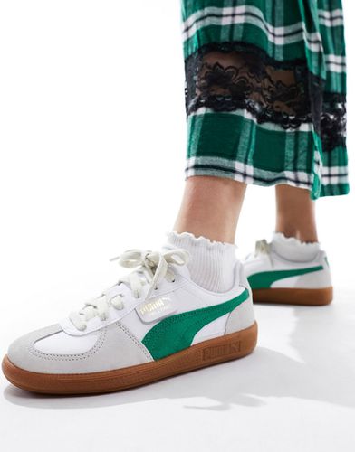 Palermo - Sneakers in pelle bianche con dettagli verdi - Puma - Modalova