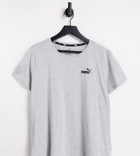 Plus - Essentials - T-shirt con logo piccolo grigia - Puma - Modalova