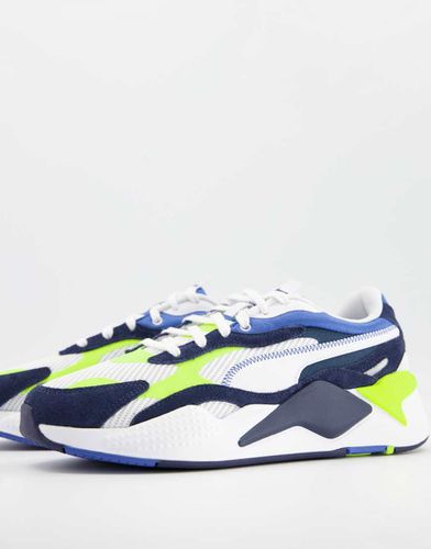 RS-X3 - Sneakers in twill e AirMesh bianche e blu navy - Puma - Modalova