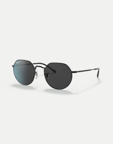 Jack - Occhiali da sole polarizzati irregolari neri con lenti nere - Ray-Ban - Modalova