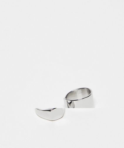 Confezione di anelli minimal unisex in acciaio inossidabile - Reclaimed Vintage - Modalova
