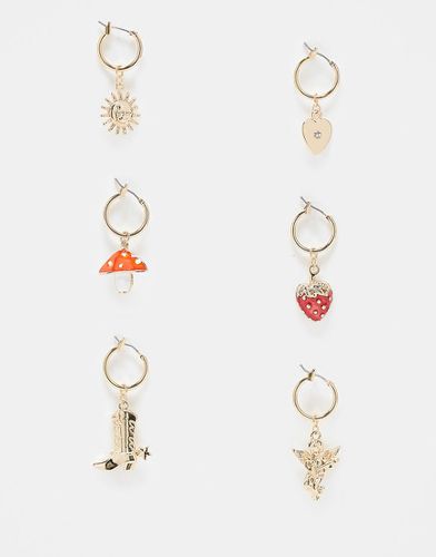 Orecchini mix and match con charms - Reclaimed Vintage - Modalova