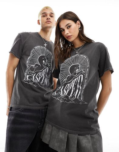 T-shirt unisex antracite slavato con stampa Casper su licenza - Reclaimed Vintage - Modalova