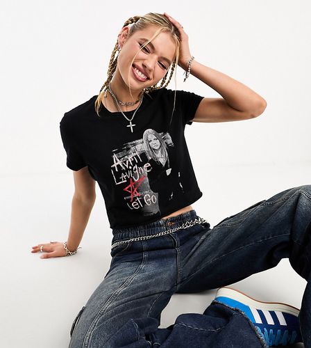 T-shirt mini nera con stampa "Avril Lavigne" su licenza - Reclaimed Vintage - Modalova