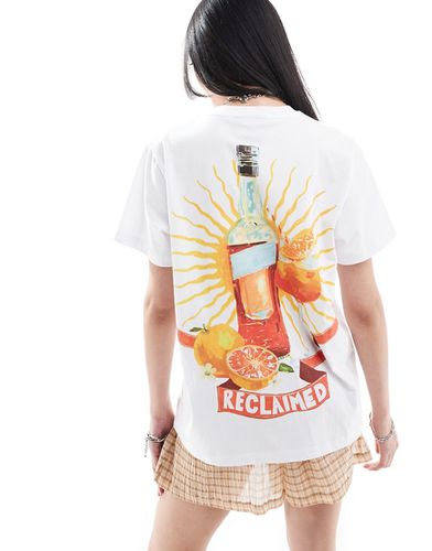 T-shirt oversize bianca con grafica di drink - Reclaimed Vintage - Modalova