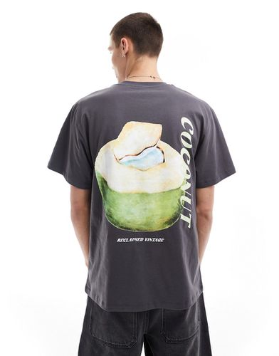 T-shirt oversize slavato con stampa di cocco - Reclaimed Vintage - Modalova