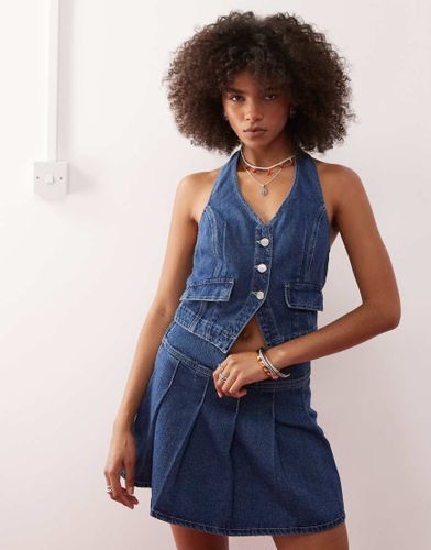 Top d'ensemble dos nu en jean style western - Délavage indigo - Reclaimed Vintage - Modalova