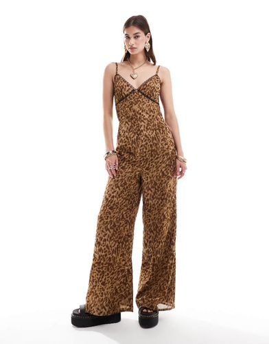 Tuta jumpsuit con spalline sottili e stampa animalier - Reclaimed Vintage - Modalova