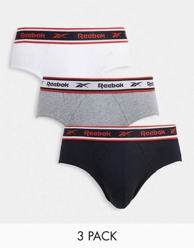 Confezione da 3 slip color nero bianco e grigio - Reebok - Modalova