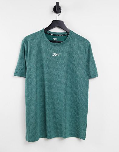 T-shirt verde-azzurro mélange con logo centrale - Reebok - Modalova