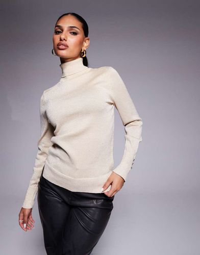 Maglione con collo alto crema - River Island - Modalova